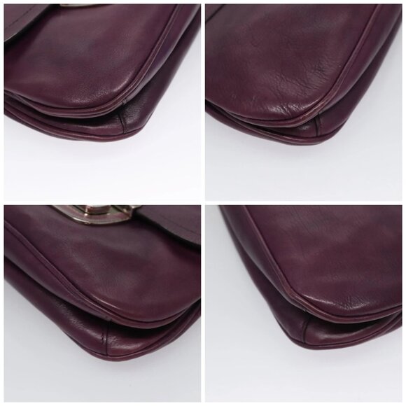 PRADA Chain Shoulder Bag Leather Purple Auth - Picture 16 of 16